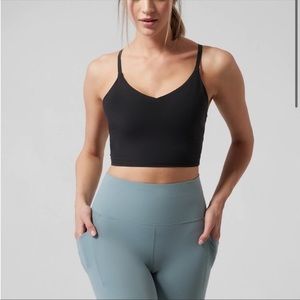 NWT elation strappy longline bra black d-dd large